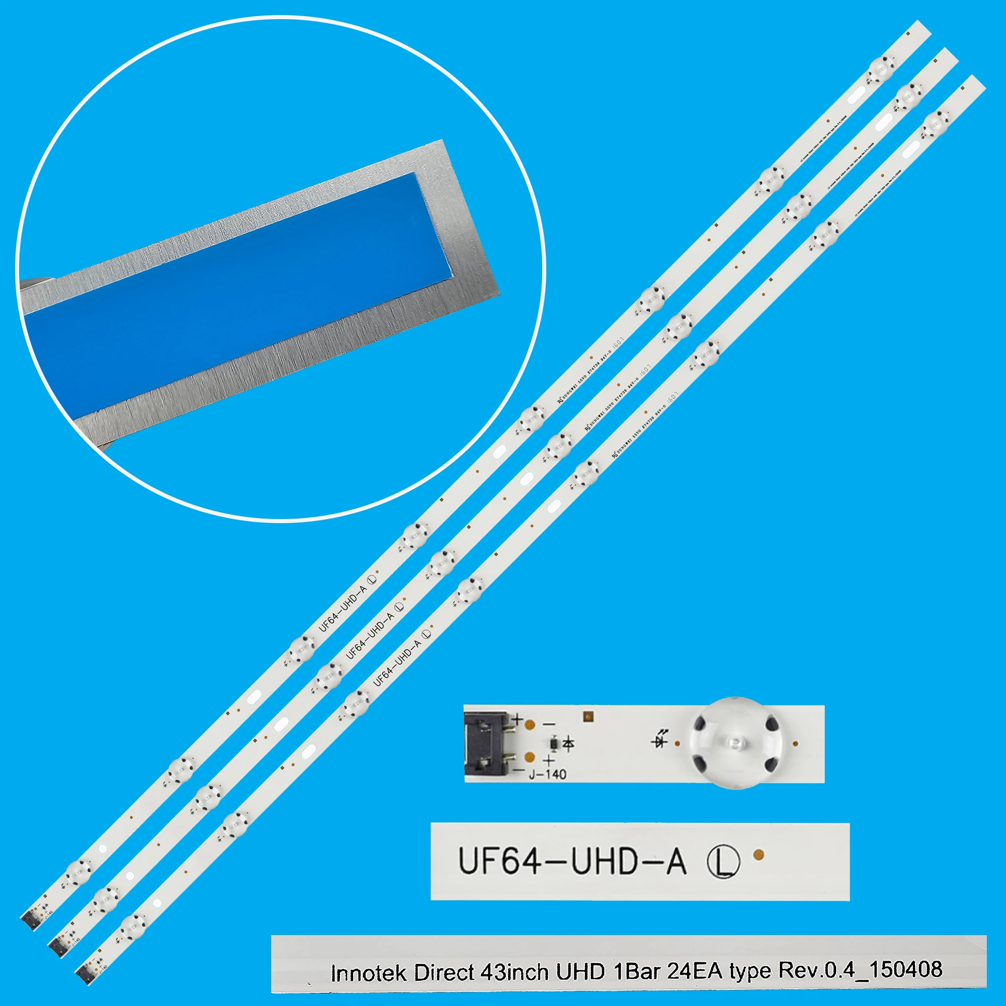 Bande LED Pour 43UH619V 43UF6400 43UH610A 43LH60 _ FHD _ A Type 43UH6000 43UH6100 43UHfemelle HC430DGN-SLNX1 43UH6207