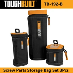 TOUGHBUILT TB-192-B Screw Parts Storage Bag Set 3Pcs Portable Tool Storage Pouch Tool Bag Compact Tool Holder Tool Accessory Bag