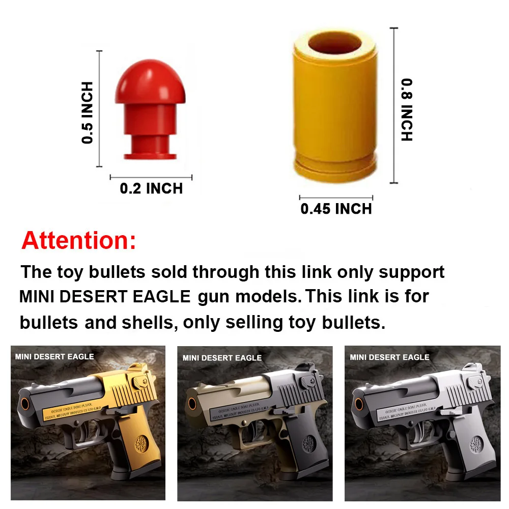 おもちゃの銃のアクセサリー,ミニデザートイーグルM1911 usp用のシェルと弾丸,男の子用のピストル,シューティングゲーム,ギフト