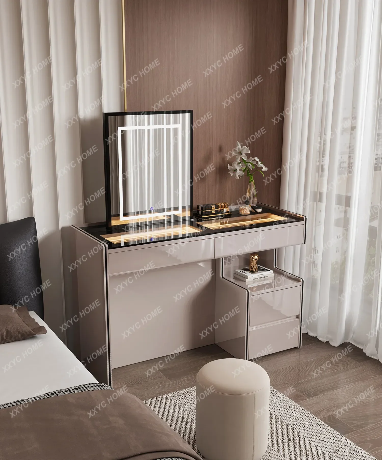 Luxury Bedroom Vanity Table Accessories Makeup Drawers Storage Dressing Table Modern Coffee Penteadeira Lounge Suite
