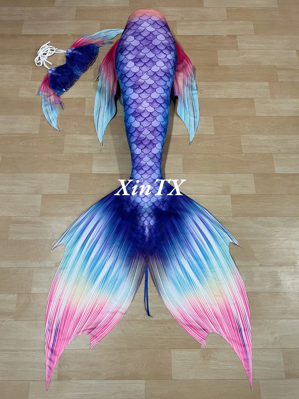 NEW!Adults HD Print Big Mermaid Tail Courtly Style Skin With Bikini Swimming Dress For Cosplay Women Tail Can Add Monofin