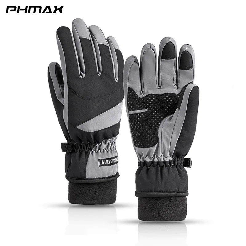 

PHMAX Ski Gloves Sport Winter Windproof Anti slip Snowboard Glove Thermal Fleece Touch Screen Skating Motorcycle Gloves One size