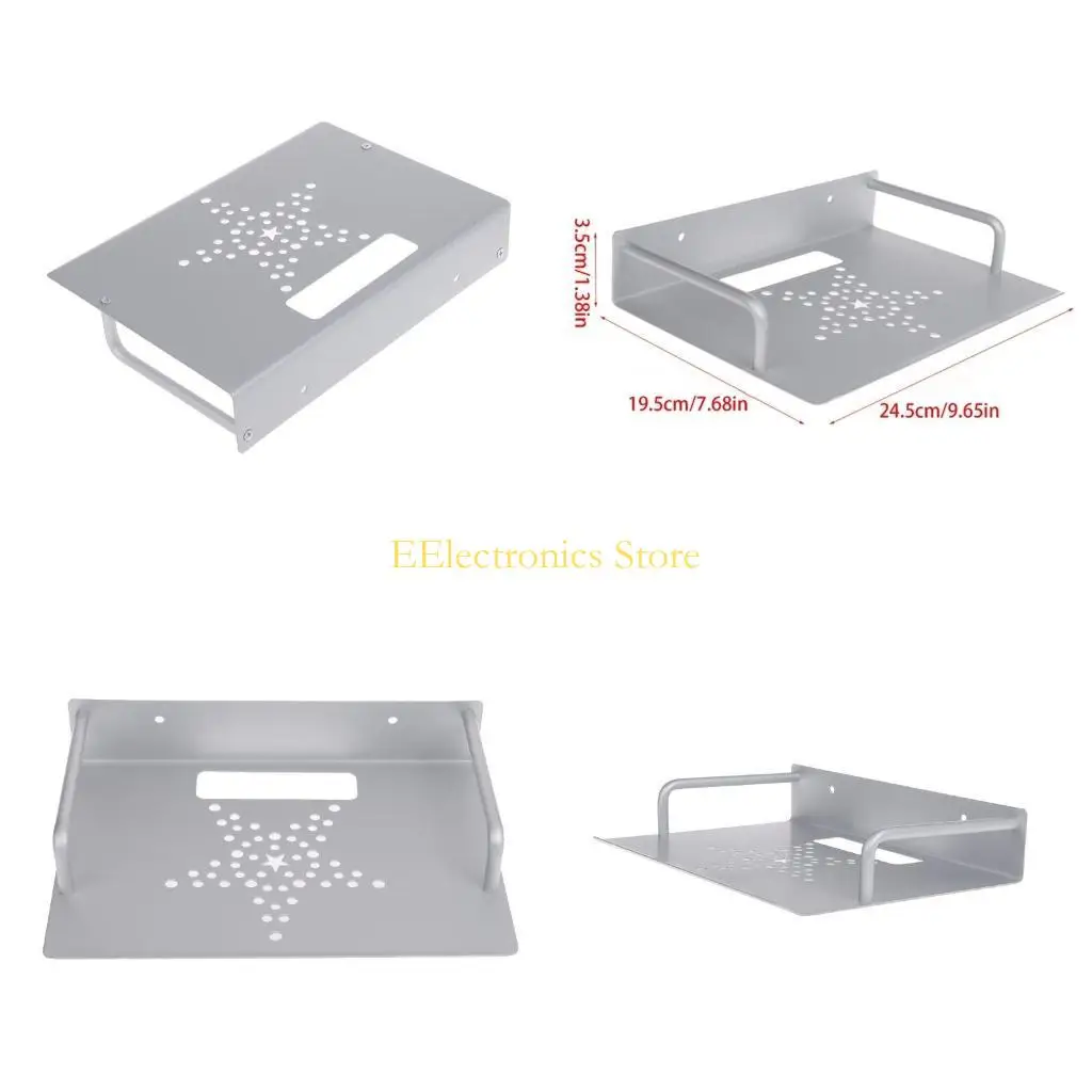 B03C Wall Mount Storage TV Box Router Shelf Set-top Box Bracket Holder Mini PC DVD Player Stand Rack Aluminum Single-layer