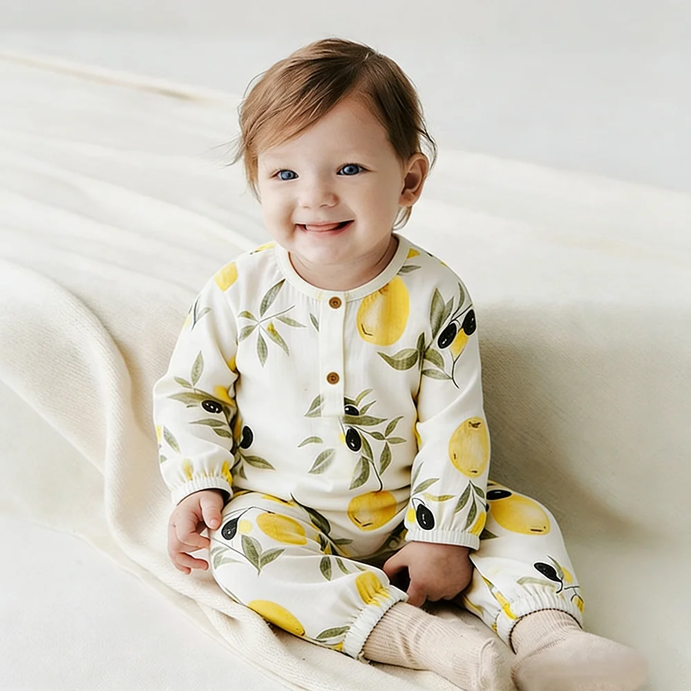 

Модный хлопковый комбинезон-ромпер с длинным рукавом для новорожденных мальчиков и девочек, удобный весенний слип