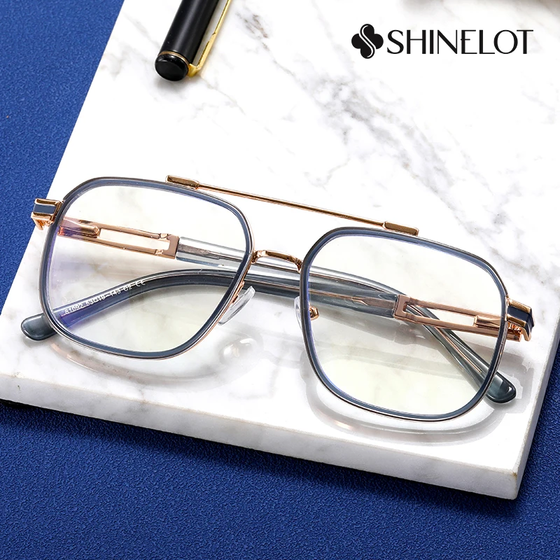 

81092 Classic Double Bridge Eyeglasses Frame Men Eye Protection Glasses Film Star Style Eyewear Outdoor Accessories