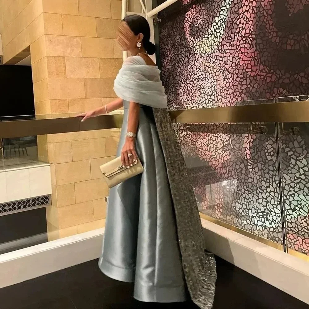 MANRUIXIN مخصص البريق أنيقة الخامس الرقبة فستان حفلات ألف خط الساتان مناسبة رسمية ثوب الديكور الترتر مساء اللباس