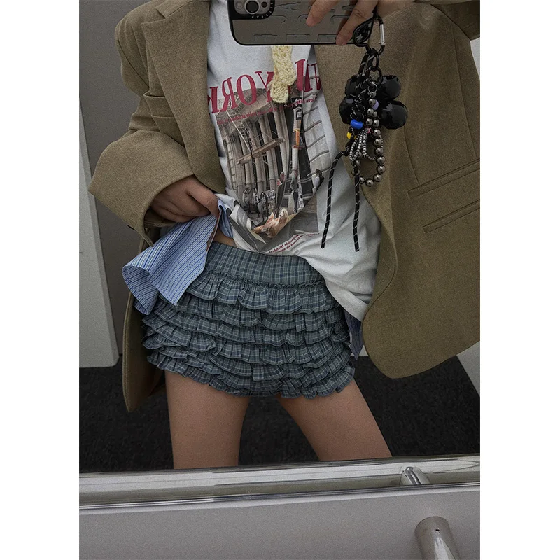 

Y2K клетчатая мини-юбка женская Harajuku гранж с оборками в стиле пэчворк бальное платье юбки летняя уличная одежда Gyaru корейская трапециевидная новинка Faldas