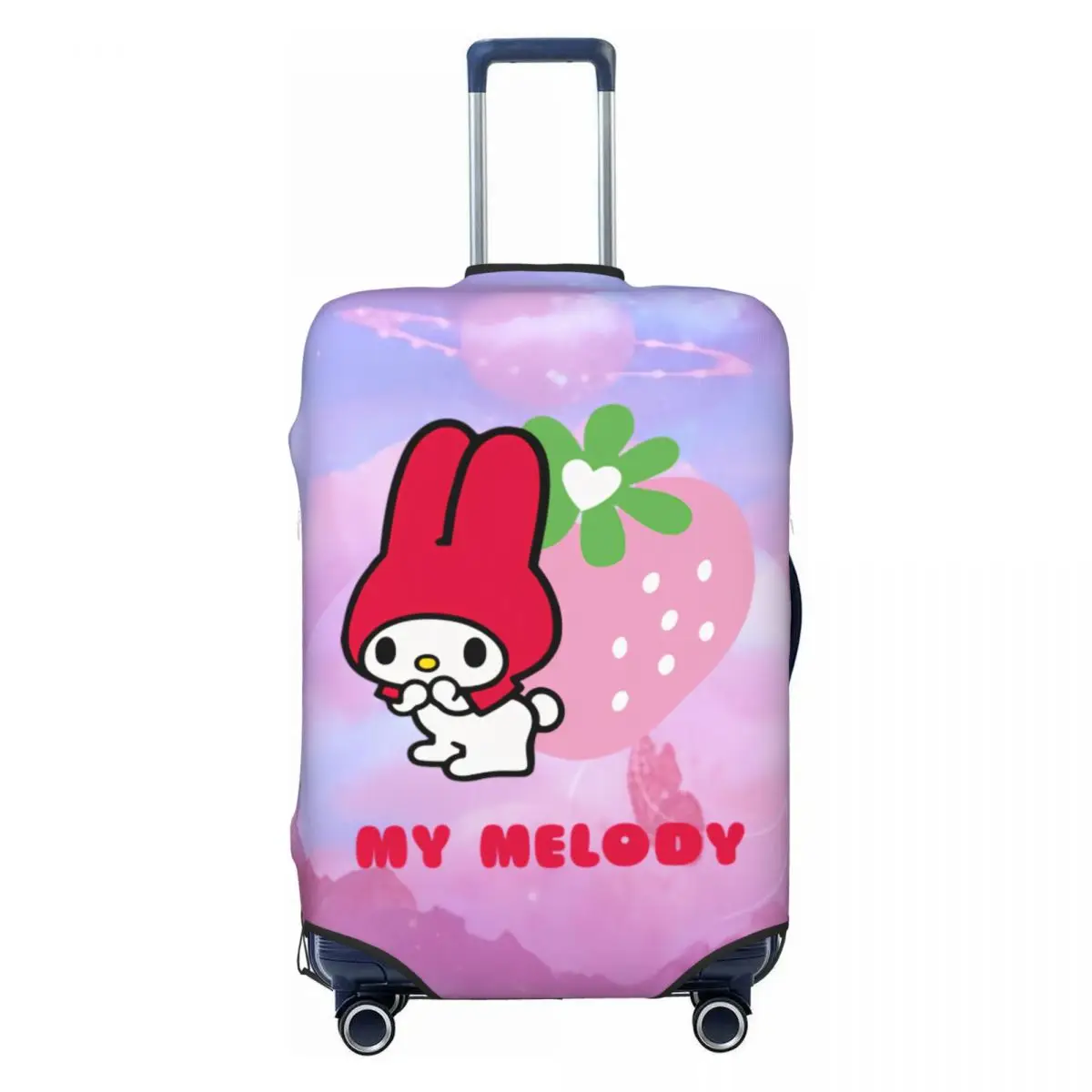 

Custom Strawberry My Melody Luggage Cover Protector Cute Anime Bunny Travel Suitcase Protective Cover for 18-32 Inch