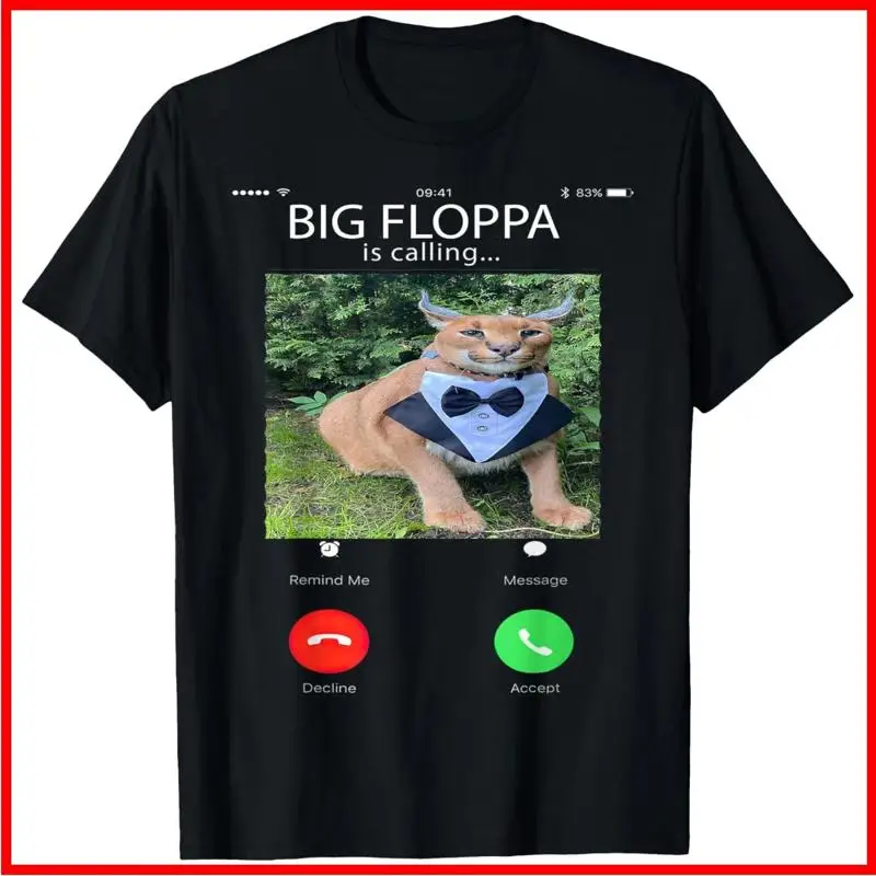Big Floppa Is Calling Caracal Red Suit T-Shirt