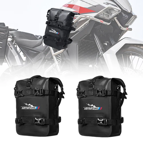 Para BMW R1200GS R1250GS F850GS F700GS F900R ADV bolsa de parachoques de motocicleta impermeable 8L marco lateral bolsa de barra de choque bolsas de almacenamiento de herramientas