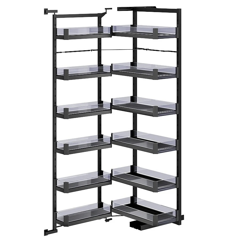 

Kitchen basket High cabinet Snack cabinet Linkage basket Kitchen storage Damping basket