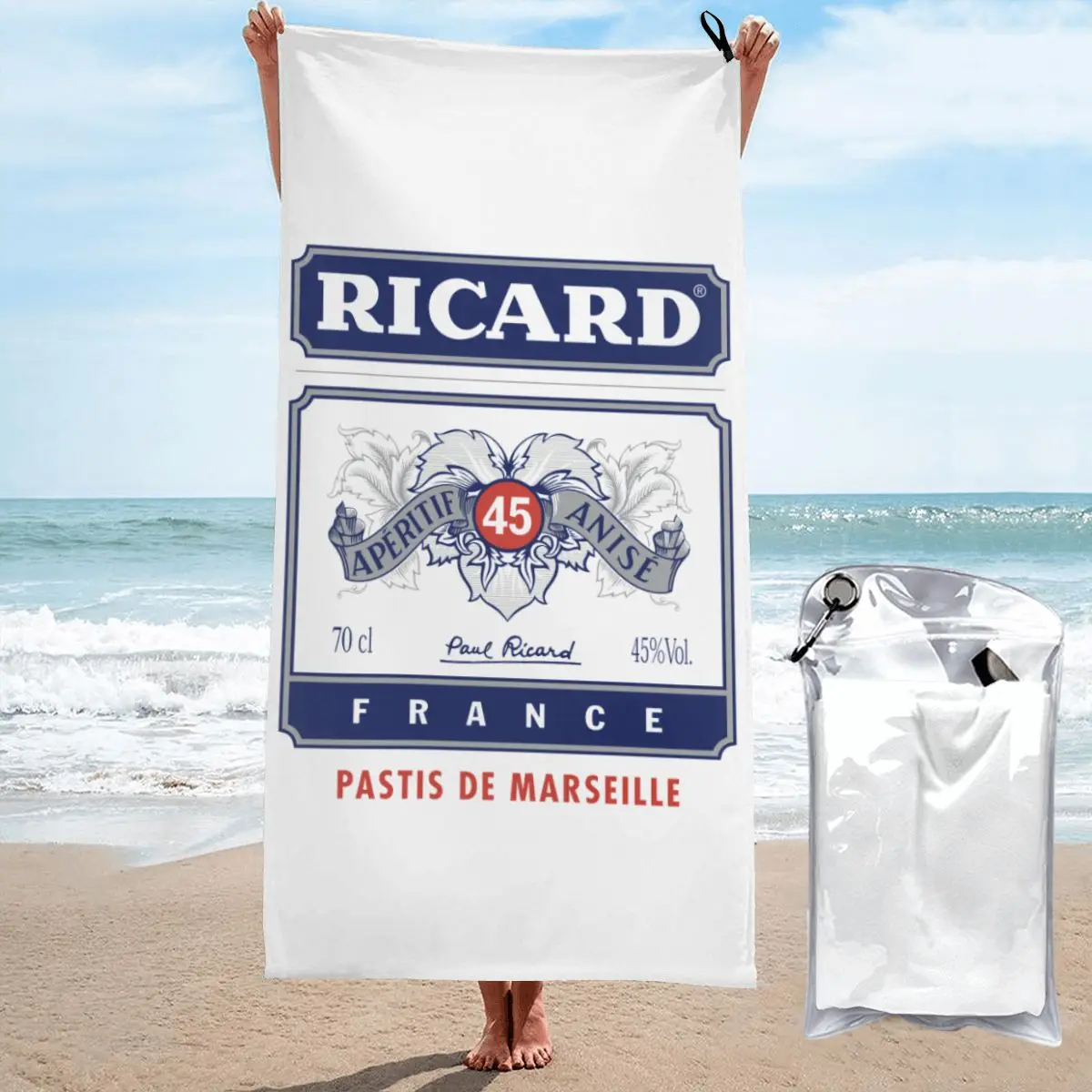 

Pastis De Marseille POP 45 Beach Towel Soft Microfiber Quick Dry Absorbent Quick Towels For Swimming