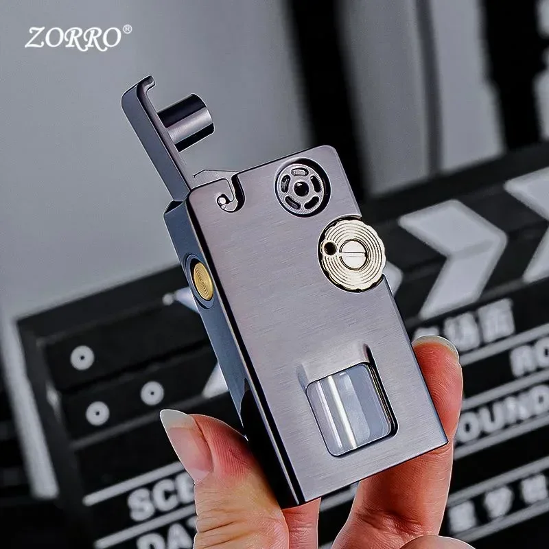 New Zorro Kerosene Lighter Transparent Warehouse Esprit Creative Windproof One Button Press Ignition Lighter Wholesale