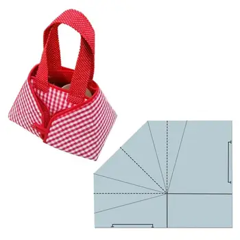 בד diy folable מזון בד חוט תפירה תבנית תיק מזון מחצלת בד מתקפל שקית מזון בד מתקפל סל הדרכה