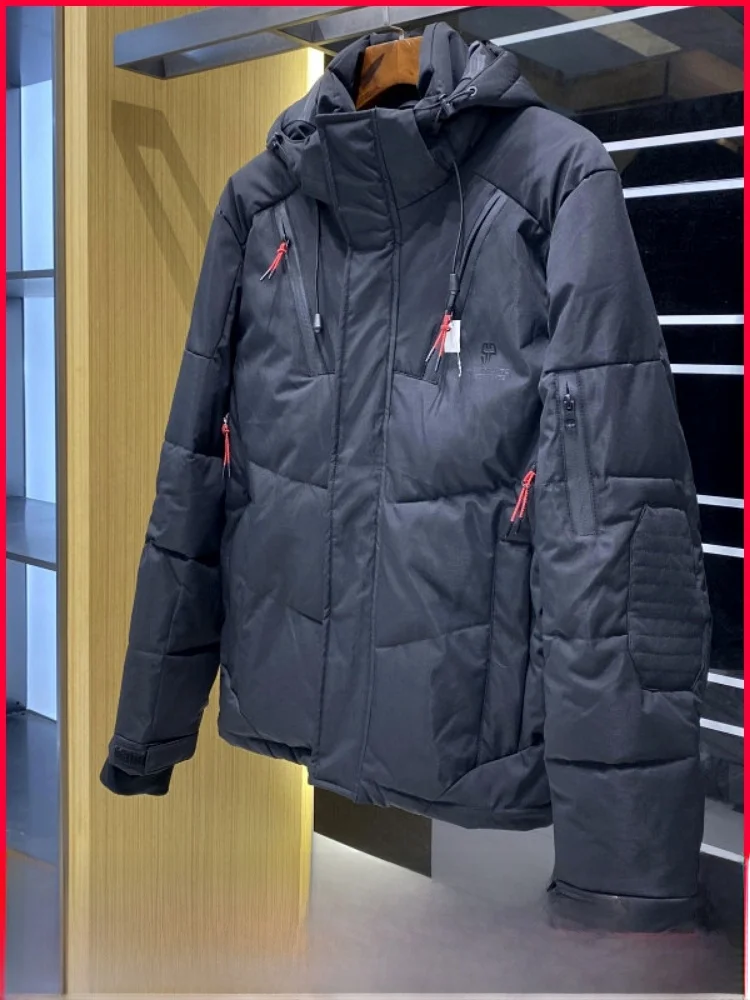 

Thiened Warmth Men's Winter Outdoor Casual Zipper Motorcycle Cotton Jaet Polyester Filling Long Sve Hooded Coat