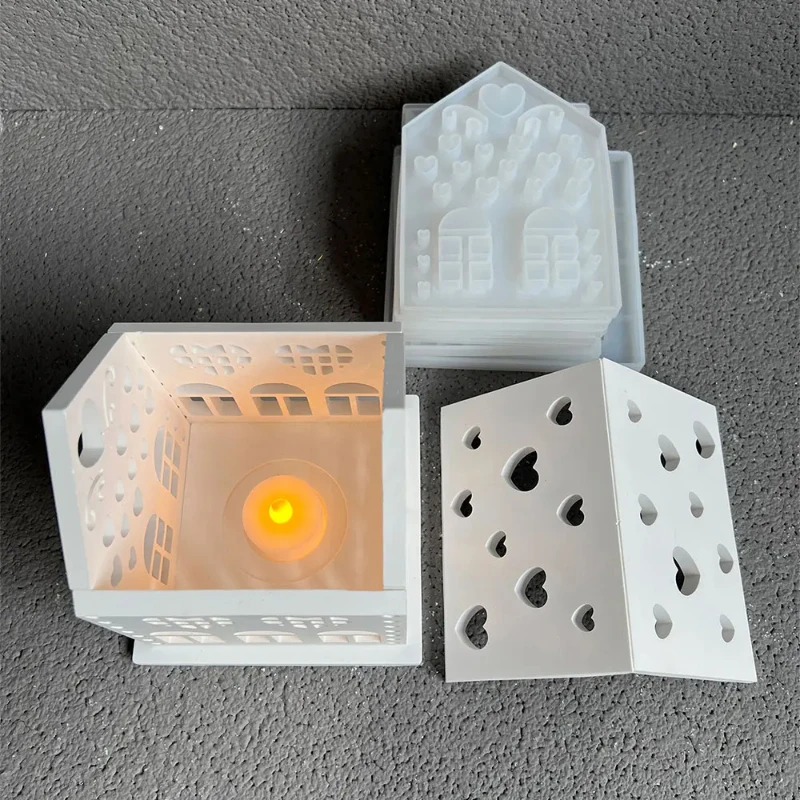 

Силиконовая форма для подсвечника Love Cabin: полый абажур ночника Love House, гипсовая форма, цементный подсвечник, форма для лампы