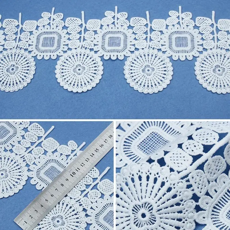 N5KB Air Sulaman yang larut dalam renda putih Curtain Curtain Lace Accessories