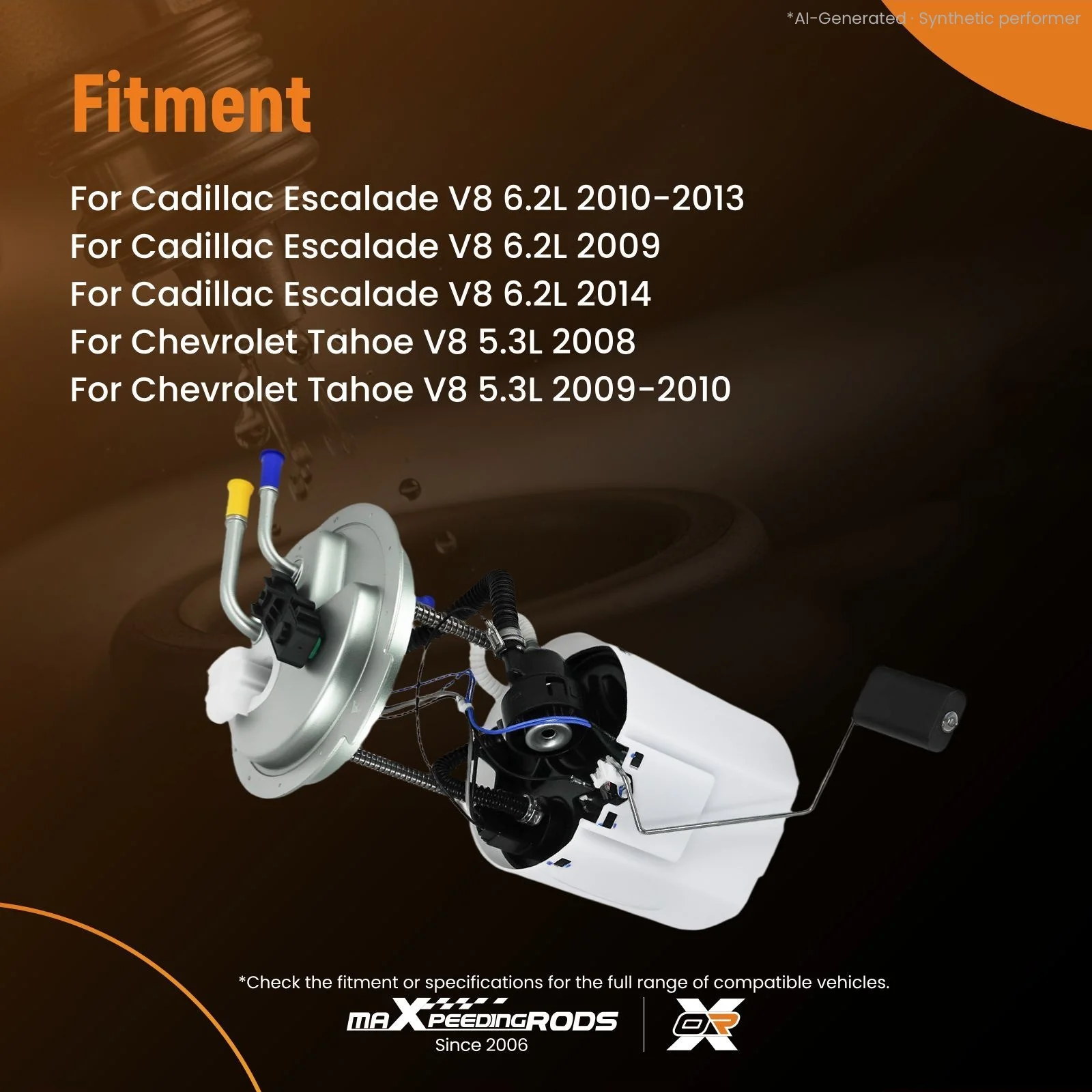 Fuel Pump Module for Cadillac Escalade GMC Yukon 6.2L 2009-2014 E3768M SP6107M