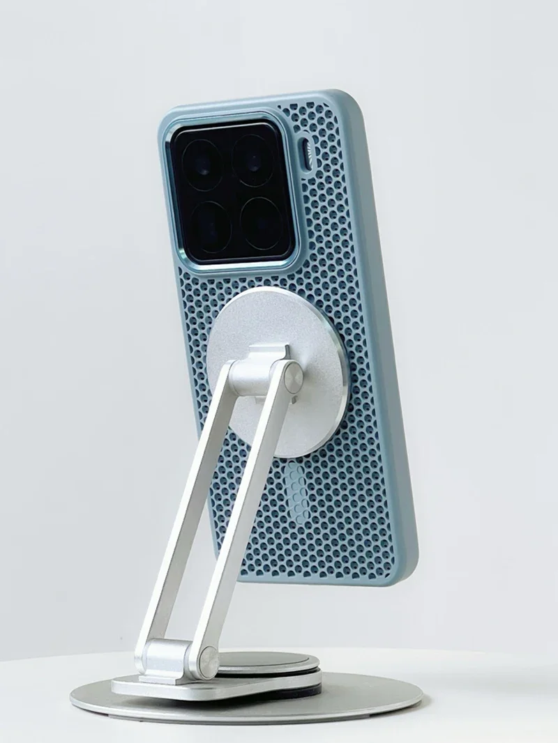 Für Xiaomi Mi 15 Ultra 15 pro Mi 14 Magnetische Legierung Objektiv Drahtlose Lade Abdeckung Hohl Waben Mesh Kühlung Magsafe Telefon Fall – Detail 11