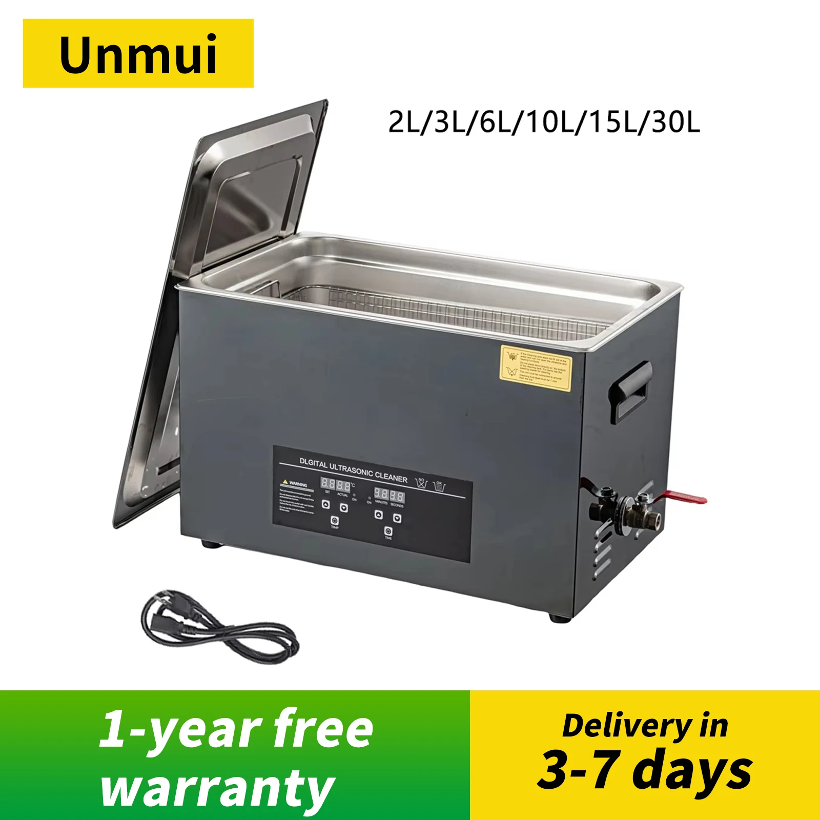 2L/3L/6L/10L/15L/30L Ultradźwiękowa Myjka Cyfrowa z Podgrzewaniem, Ultradźwiękowa Maszyna Czyszcząca ze Stali Nierdzewnej 40KHZ, Sprzęt Domowy