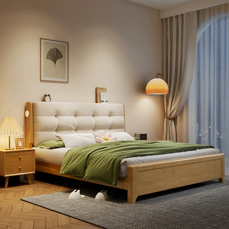 Double master bedroom 2m x 2m 2 double  2m double 1m 8 high box storage bed frame all solid wood hardboard bed 1m 5