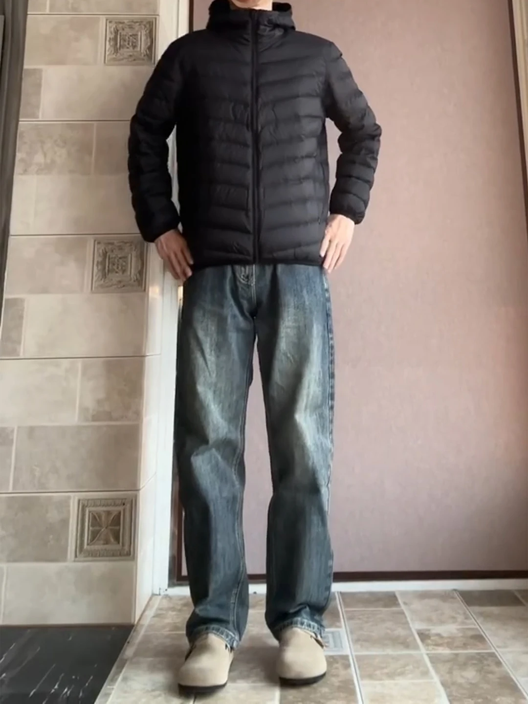 

Cleanfit Blue Straight Leg Men's Jeans Slim Fit Winter Narrow Version American Retro Bend Knife Pants mid Waist Zipper