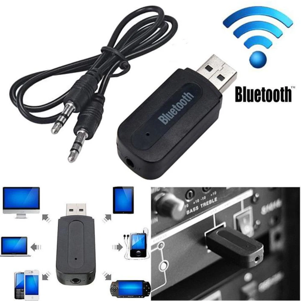 Adaptador Bluetooth 5.3 USB para P2 3.5mm, Receptor de Música para Som Automotivo e Caixa de Som Portátil para Carro