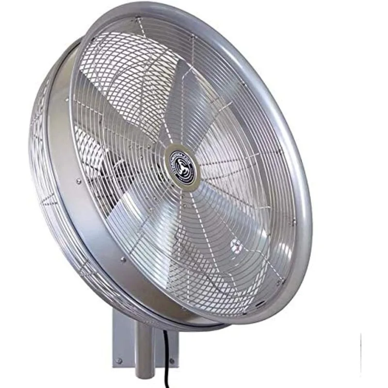 Hydromist Oscillating Wall Mounted Outdoor-Rated Fan, 3-Speed Control on Cord, Alum Fan Blade, Mounting Bracket