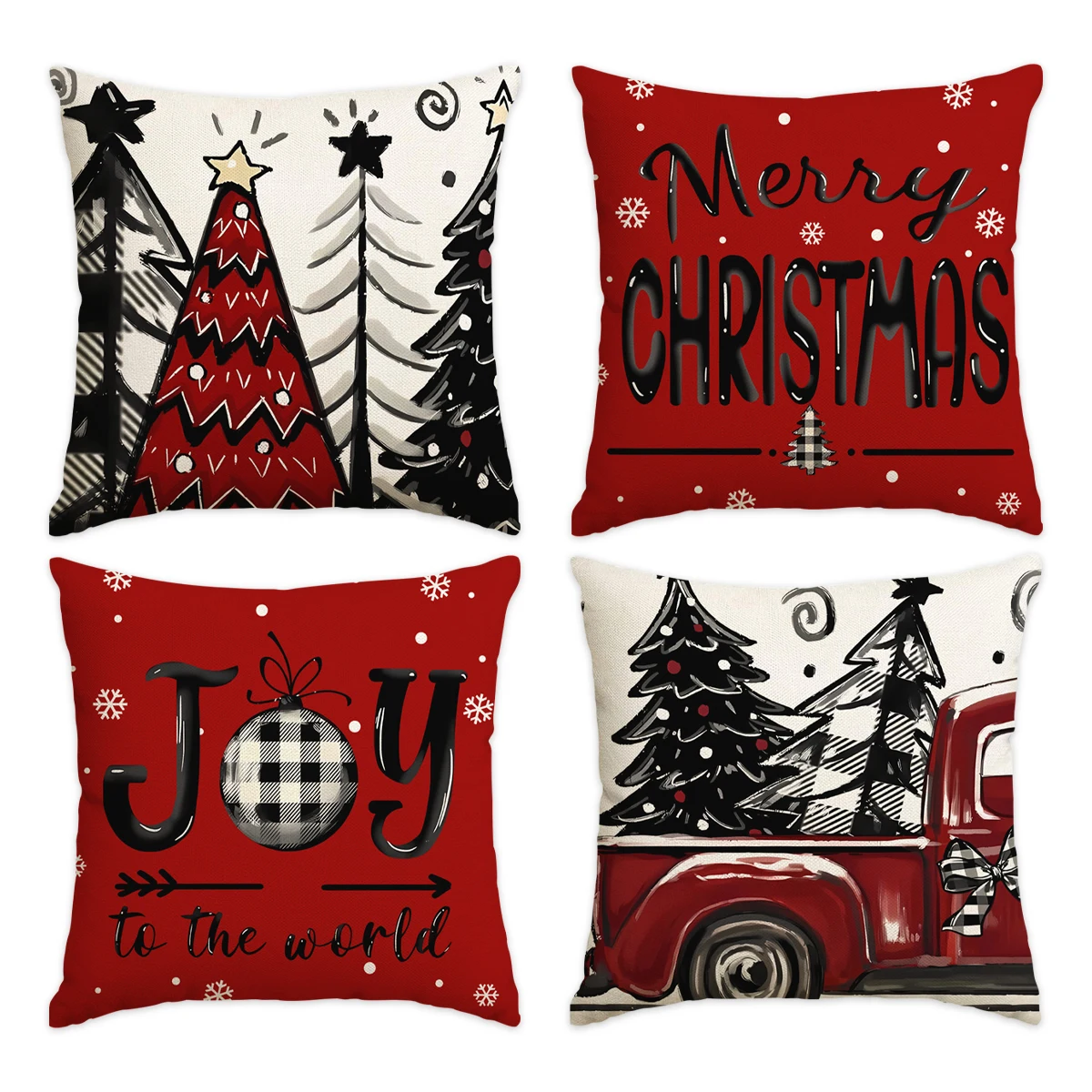 1/4pcs Retro Christmas Pillowcase, Christmas Ball, Christmas