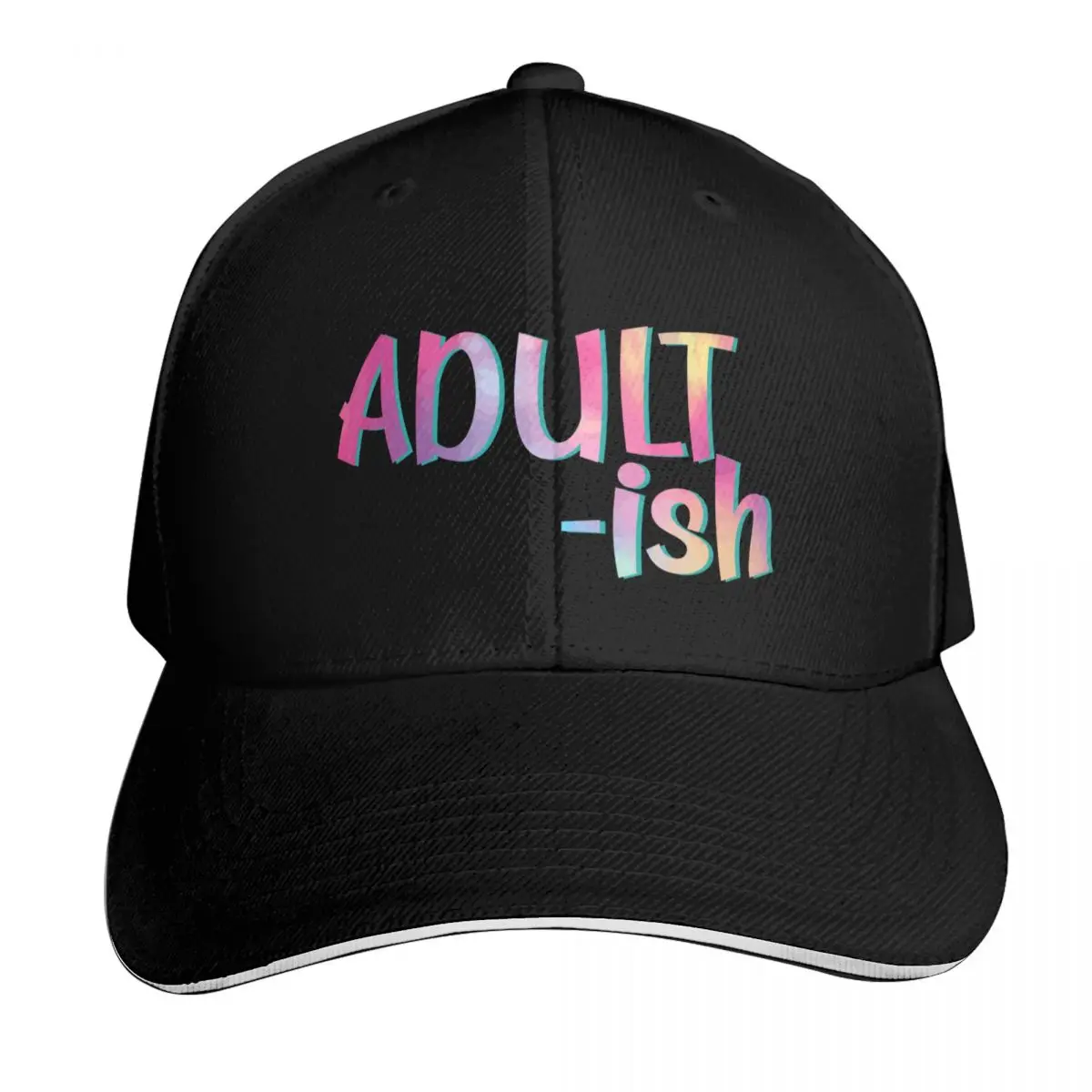 Adult-ish adulting adultish funny sarcastic adulthood joke holographic kawaii pastel acqua color Baseball Cap