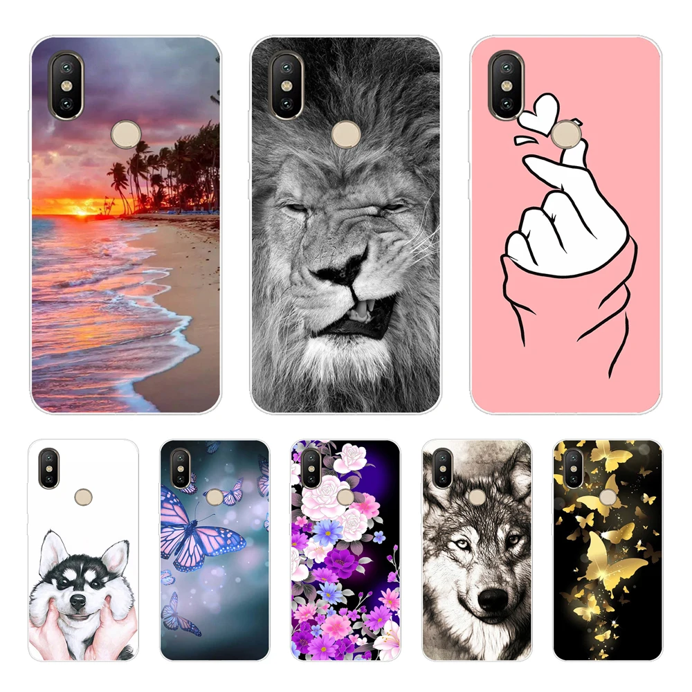 Silicone Phone Case for Xiaomi MI A2 Lite Case Cartoon Soft TPU Back Cover Phone Shell for Xiomi MI A2 MiA2 LITE Bumper Coque