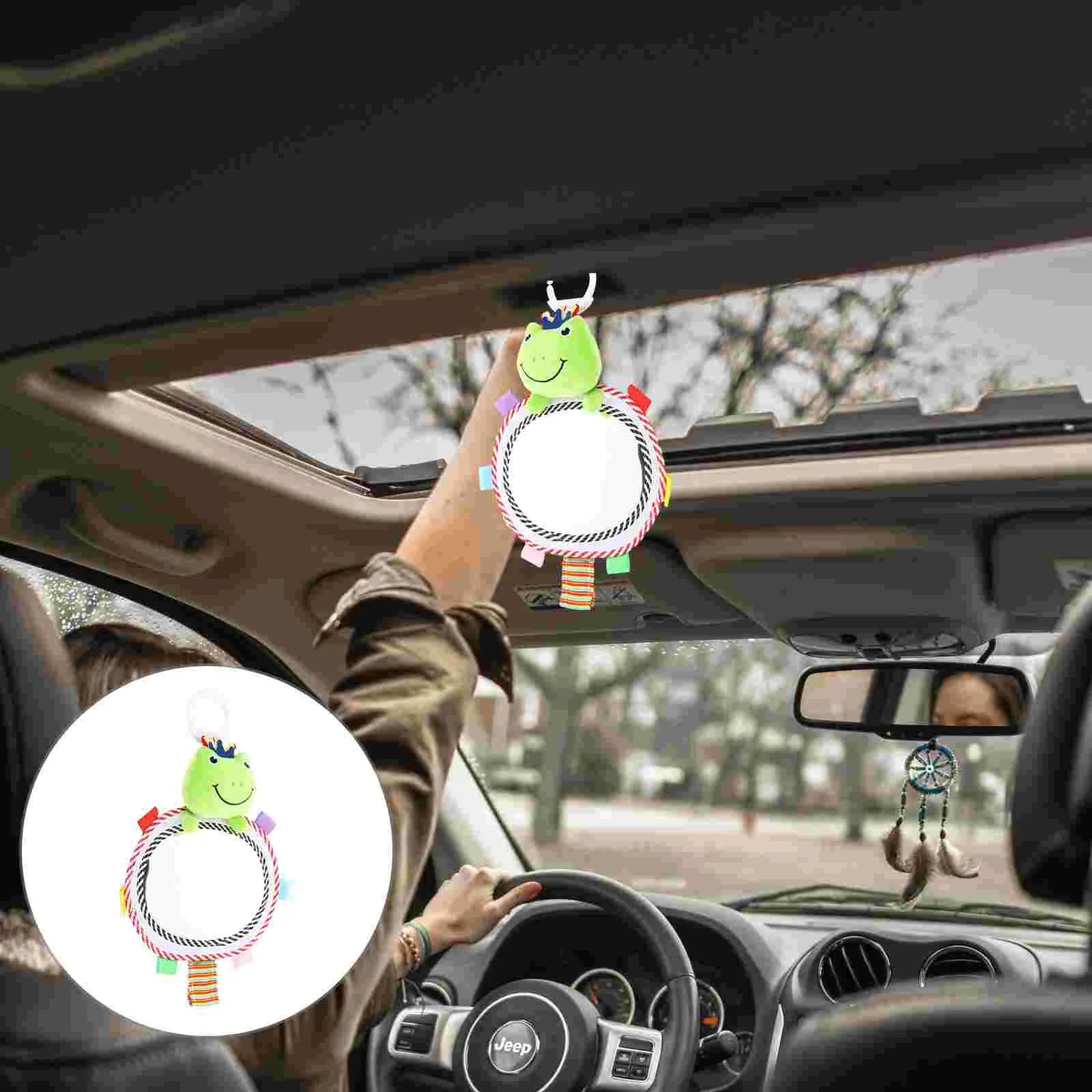 Safety Mirror Car Rear View Newborn Stroller Baby with Light Backseat Plastic Developmental