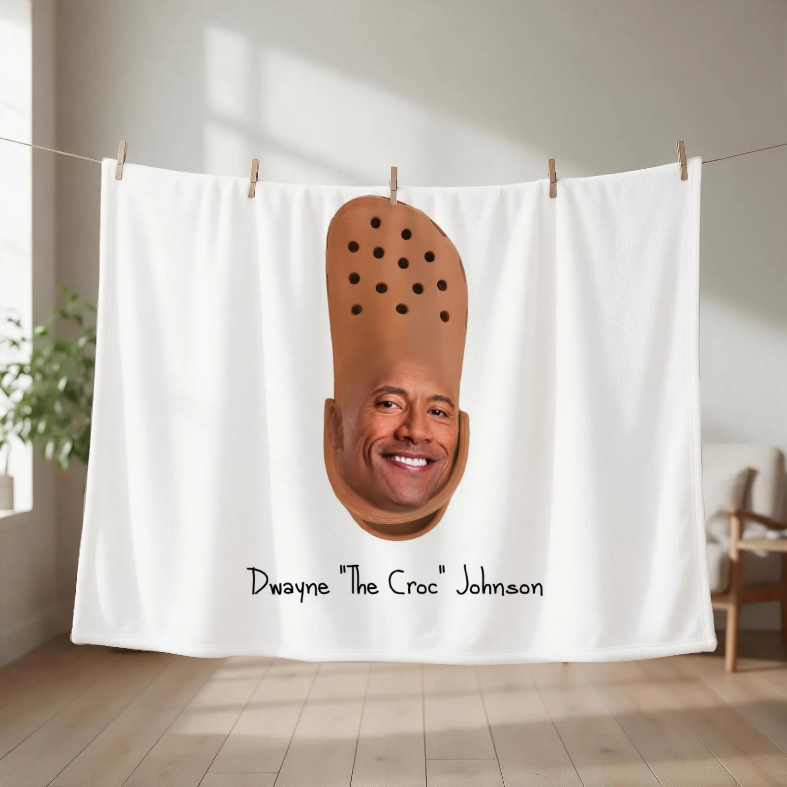 Dwayne The Croc Johnson Throw Blanket couch cozy soft plush fuzzy picnic outdoor blanket