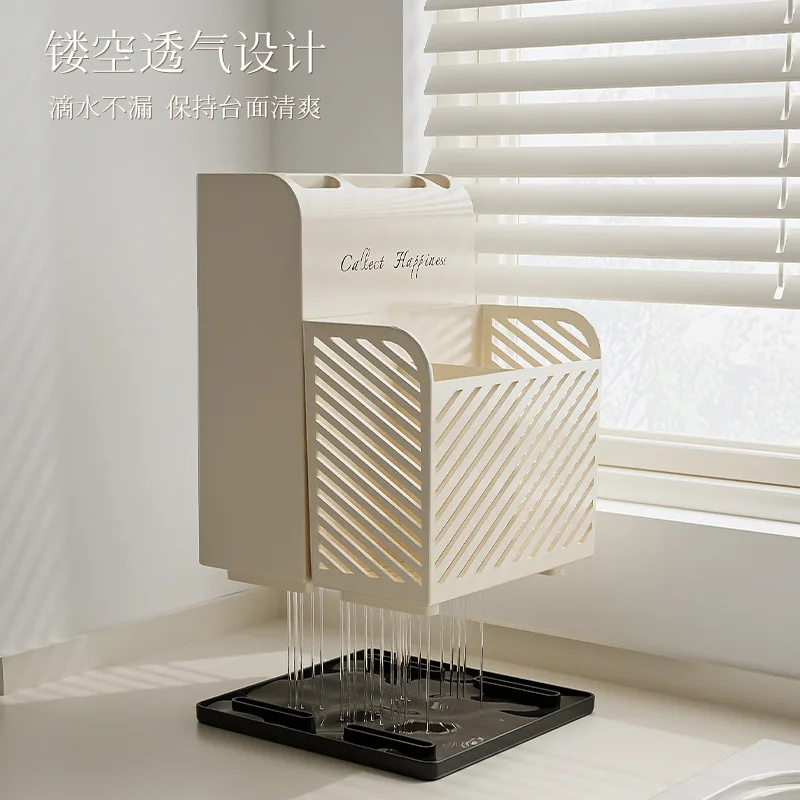 New Kitchen Knife Storage Rack Creative Supplies Durable Holder Multifunctional Drainage Cutlery Finisher Container