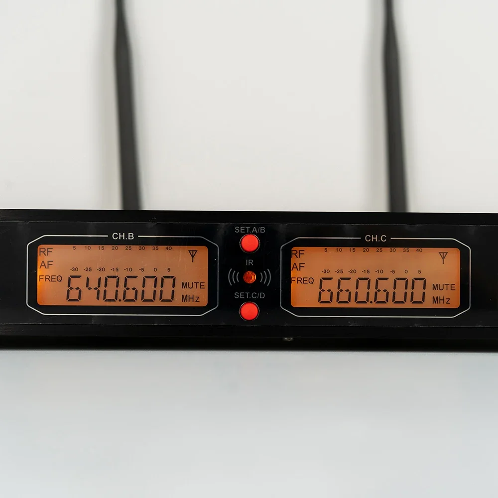 K408 Professional UHF 4 Channel Headset Portable Wireless Microphone Mic System