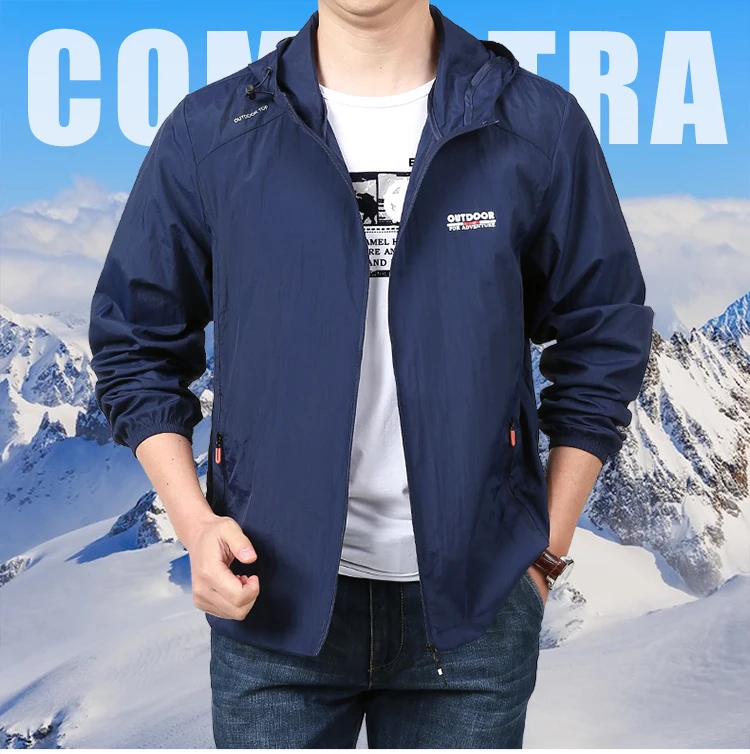 

Thin Jacket Men Summer Outdoor Quick Dry Sun-Protective Jacket Men Women Hooded Outerwear Sport Windbreaker Ultra Light Jackets