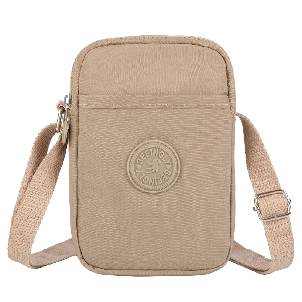 

Multi-functional Zipper Crossbody Bag Niche Design Korean Style Shoulder Bag Nylon Solid Color Small Phone Bag Cosmetic Bag