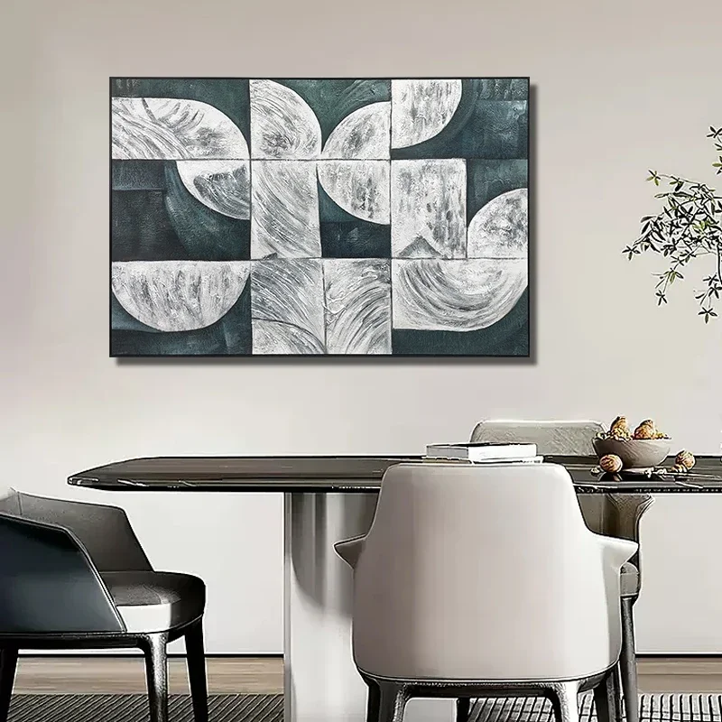 

z Home Decor Framed Large Hand Painted Oil Painting Geometric Canvas Wall Art Wholesale Abstract Artwork