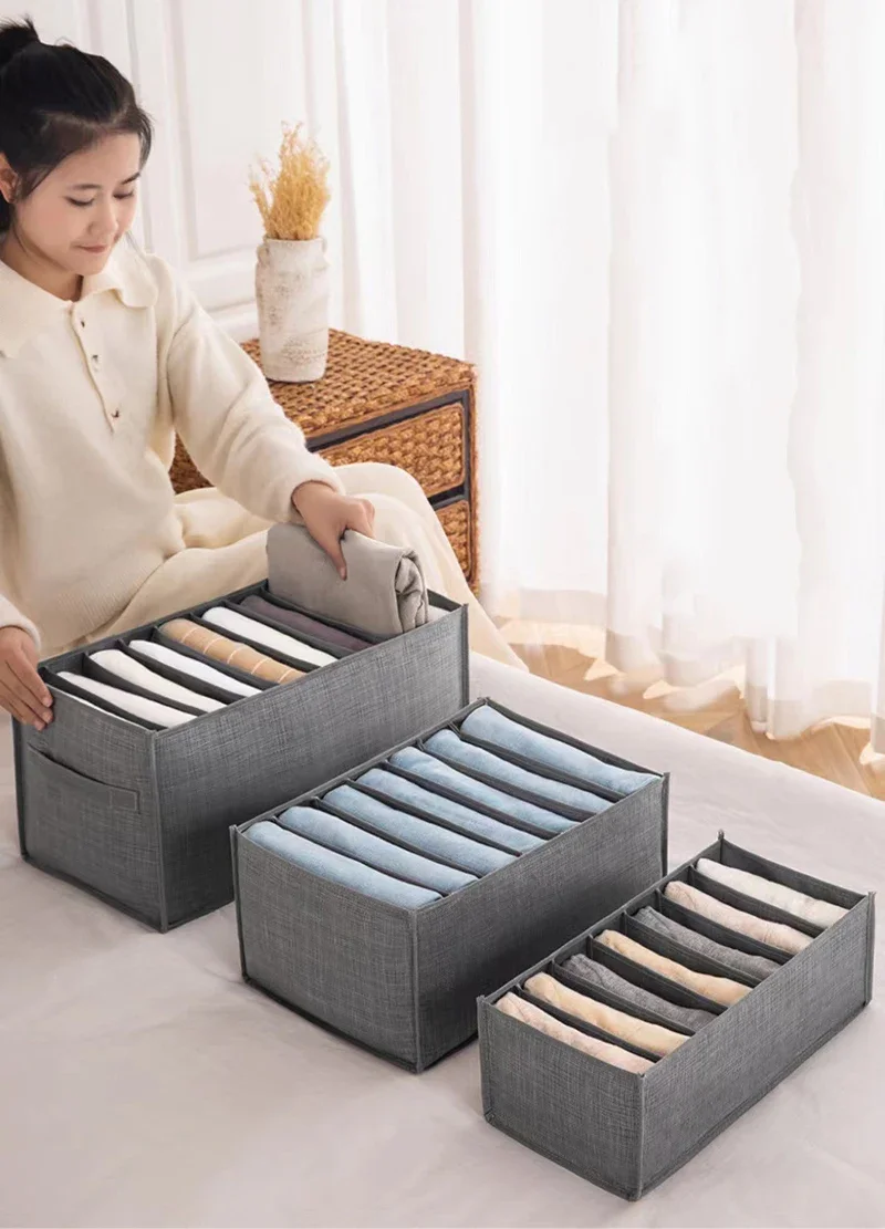 Closets Clothes Organizer Pants Jeans Storage Box Cabinet Organizer Drawers Underwear Socks T-Shirt Wardrobe Storage Organizers