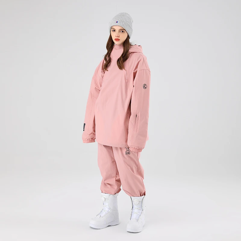 Traje de Snowboard para hombre y mujer, traje de esquí de moda para exteriores, a prueba de viento, impermeable, holgado, Hip Hop, traje de esquí,