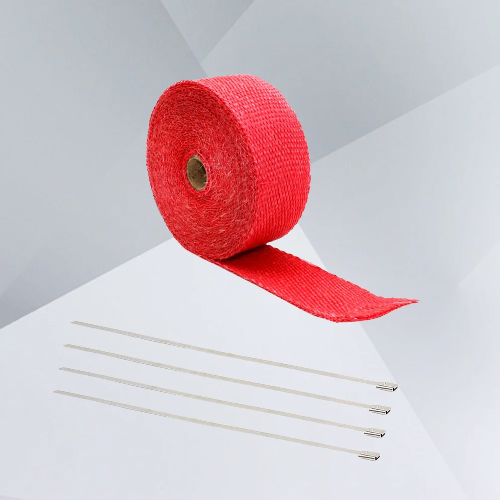 15mm * 25mm * 5mm Exhaust Heat Wrap Roll Header Tube Fiber Wrap Tape for Car Motorcycle exhaust wrape