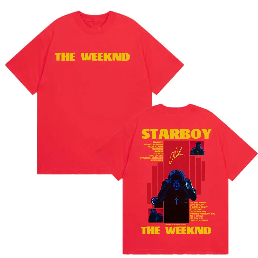 Rapper THE WEEKND STARBOY Album 2025 Merch T Shirts Men's Street