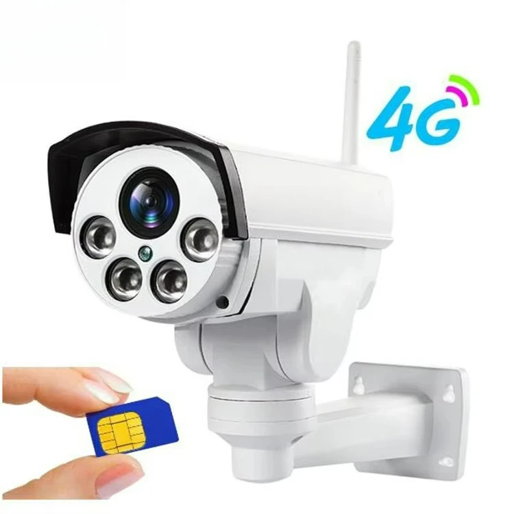 Sistema solare Pannello solare Scheda 4G Telecamera PTZ Zoom 4X Telecamera solare Esterna Impermeabile Wireless P2p Cctv Ip Camera H.265