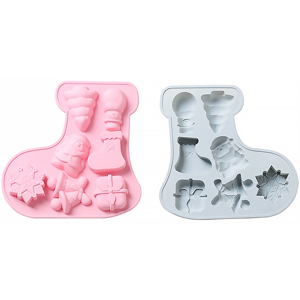 

2Pcs Snowman Sock Mold Silicone Food Grade Heat Resistant Baking Chocolate DIY Christmas Cookies Kitchen Bar Tools