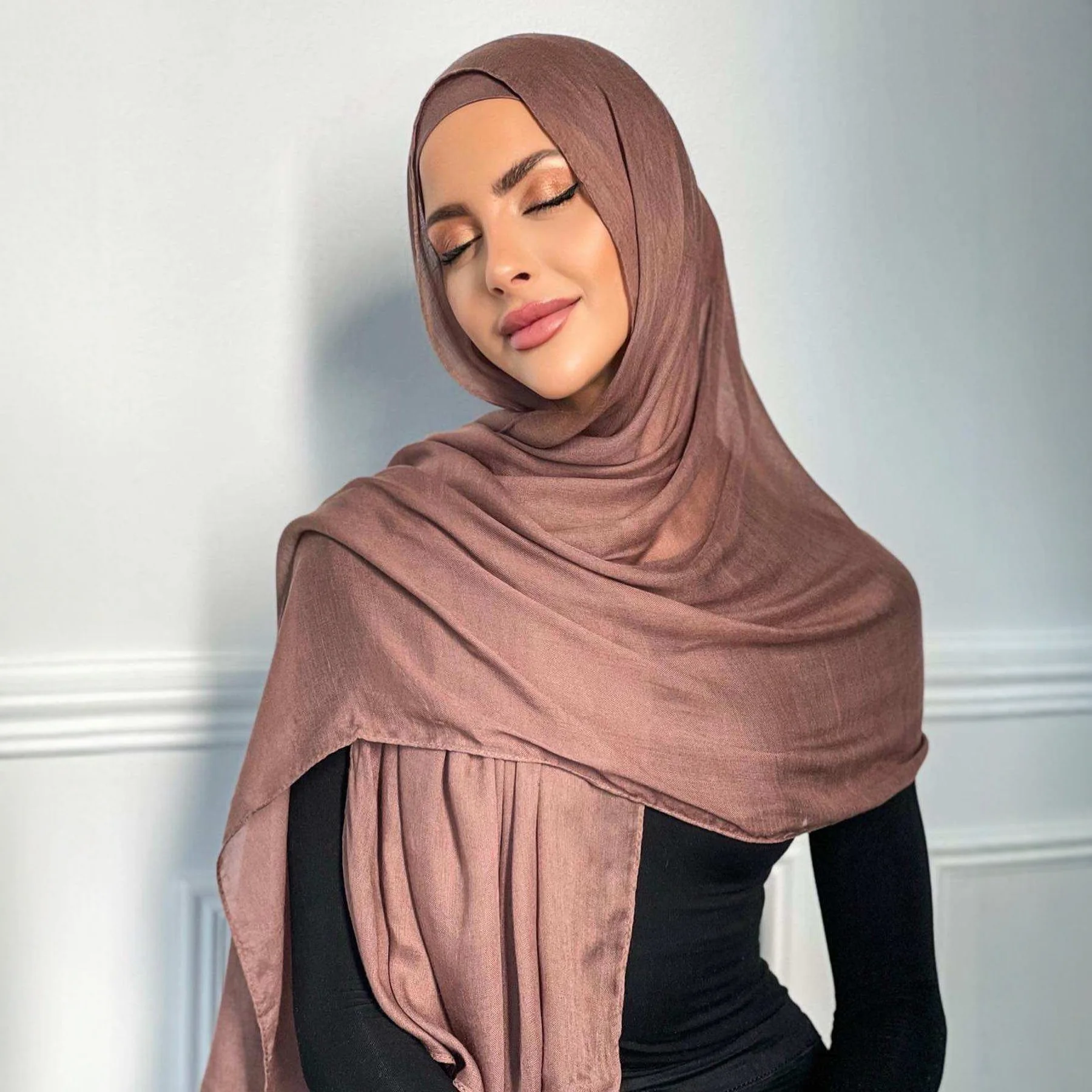 

Solid-colored Modal Scarf, All-season Sun Protection Shawl and Headscarf