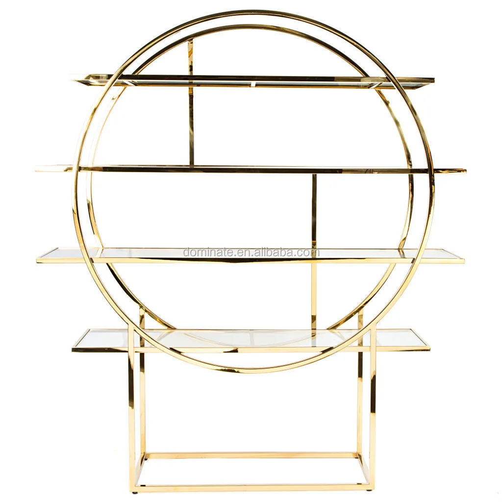 Wedding Stainless Steel Wine Display bar Back with Tempered Glass Top Wedding Decoration Wine Rack