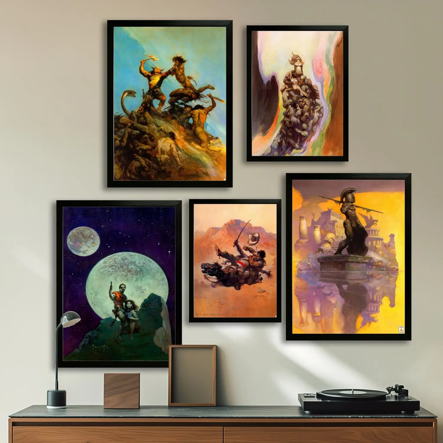 frank frazetta Illustrator Canvas Art Poster, Wall Art Picture Print, Modern Family Bedroom Decor Posters,Decorative painting