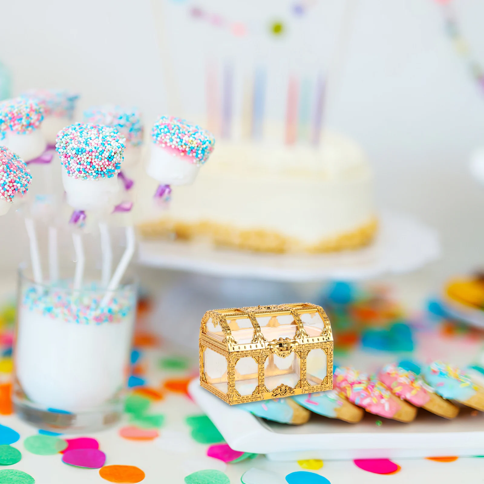 

1pcs Kids Candy Storage Party Favor Decorative Box for Treasure Chest Candy Boxes Birthday Kids Treasure Box Cake