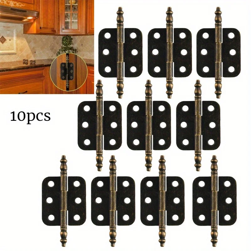 10 ชิ้นมงกุฎหัวบานพับ 6 หลุมเครื่องประดับของขวัญกล่องตกแต่งบานพับสําหรับตู้เฟอร์นิเจอร์ฮาร์ดแวร์อุปกรณ์เสริม