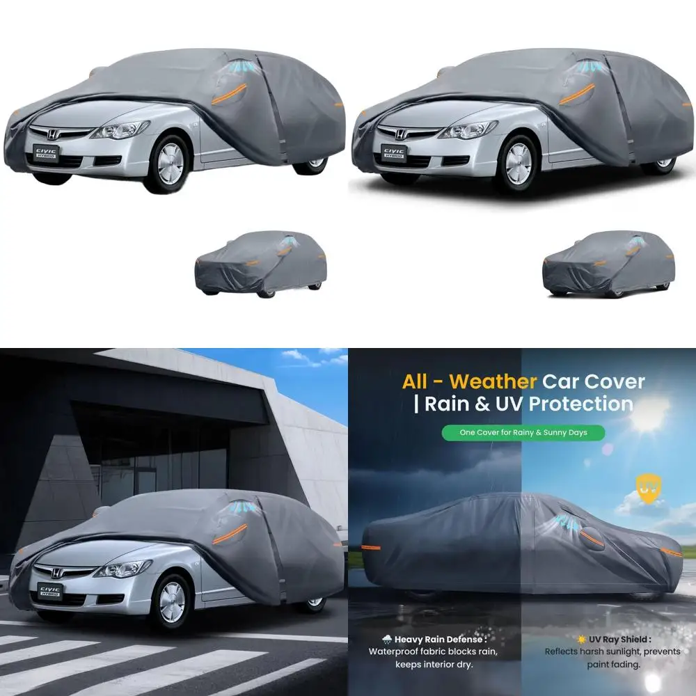

Breathable Vent Car Cover for Civic 2006-2026, Upgraded with Cotton Lining and Zippered Access, UV Protection Against Sun, Rain,